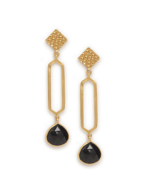 

Fabindia Gold-Toned & Black Contemporary Drop Earrings