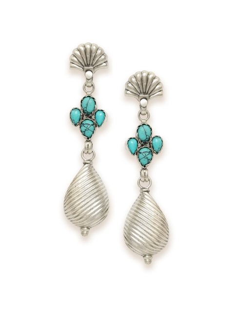 

Fabindia Silver-Toned Contemporary Drop Earrings