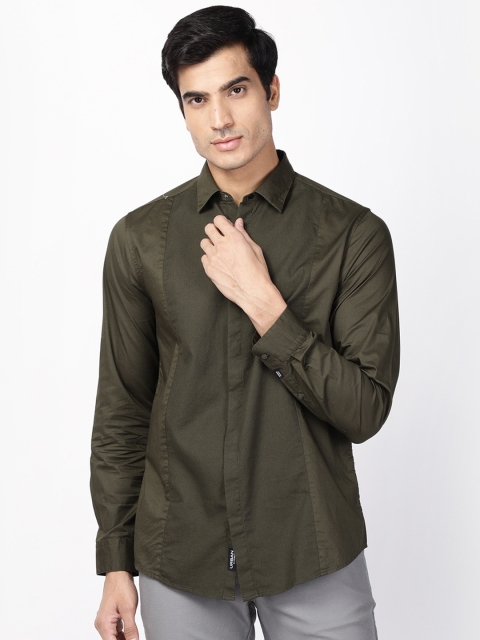 

Blackberrys Men Olive Green India Slim Fit Casual Shirt