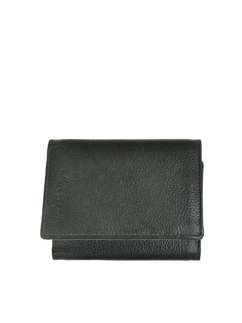 

Allen Cooper Men Green Textured Leather Three Fold Wallet
