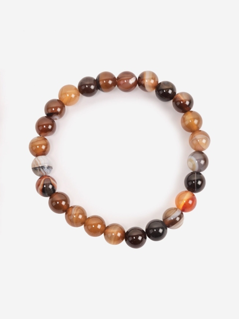 

BuckleUp Unisex Brown & Black Agate Elasticated Bracelet