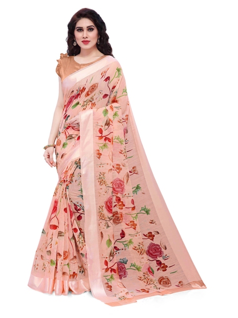 

KALINI Women Peach Floral Printed Saree