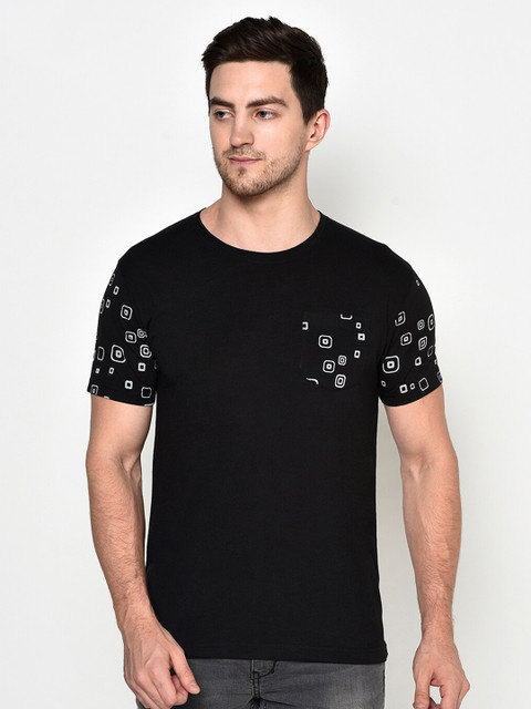 

ELEGANCE Men Black Printed T-shirt
