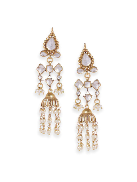 

Fabindia Gold-Toned & Gold-Toned Dome Shaped Jhumkas Earrings