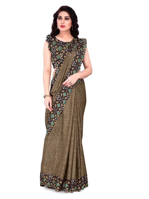 

KALINI Women Brown Kota Doria Saree