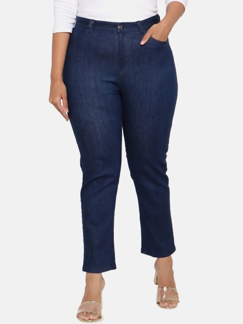 

The Pink Moon Women Blue Straight Fit High-Rise Stretchable Jeans