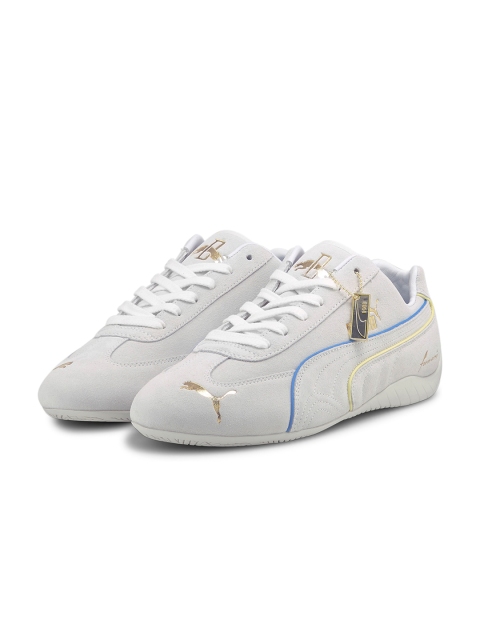 

Puma Unisex White Printed Suede Speedcat Rudolf Dassler Legacy Formstrip Shoes