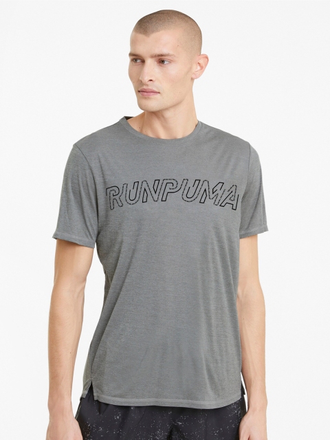 

Puma Men Grey Brand Logo Printed T-shirt