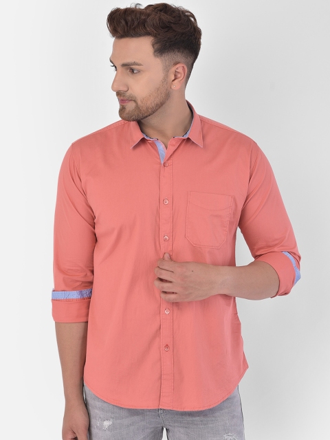 

COBB Men Pink Solid Slim Fit Casual Shirt