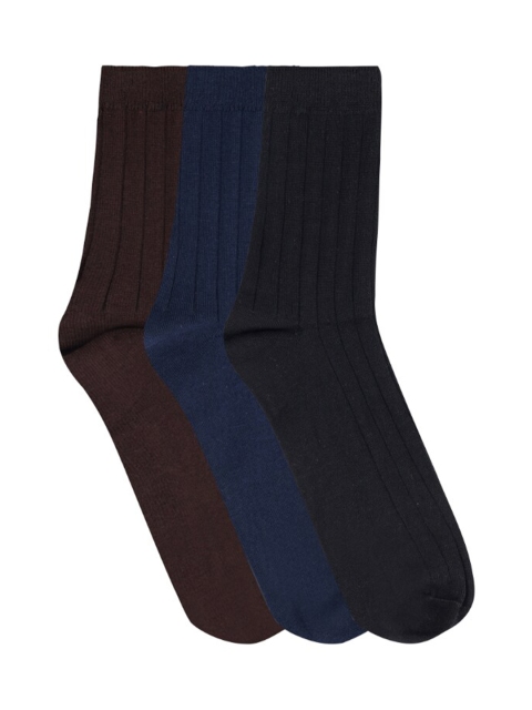 

N2S NEXT2SKIN Men Pack Of 3 Cotton Calf-Length Socks, Brown