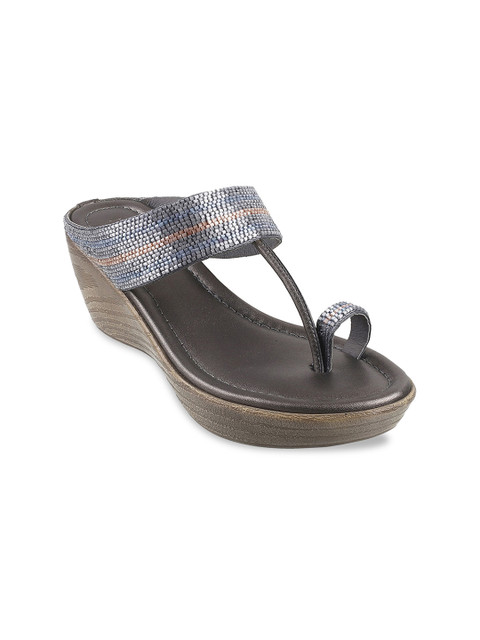

Metro Grey Embellished Wedge Sandals