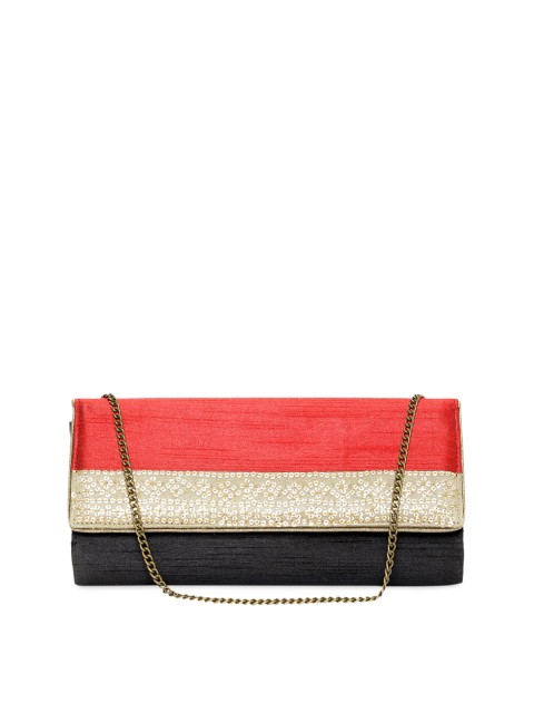 

Fabindia Red Colourblocked Structured Sling Bag