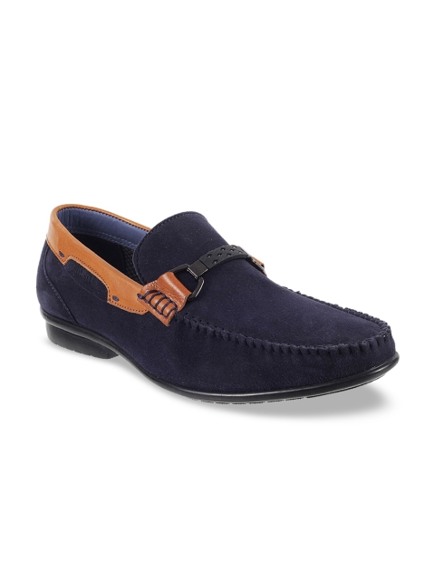 

Metro Men Blue Colourblocked Suede Loafers