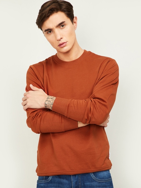

Fame Forever by Lifestyle Men Rust Red Solid Sweatshirt