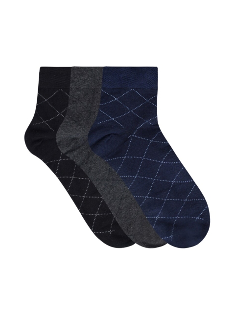 

N2S NEXT2SKIN Men Pack of 3 Assorted Ankle-Length Cotton Socks
