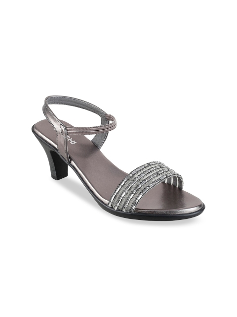 

Mochi Grey Embellished Block Sandals