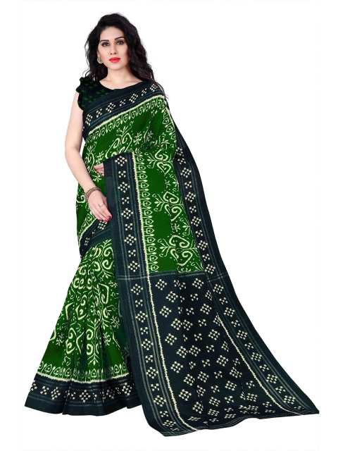 

KALINI Women Green Ikkat Print Saree