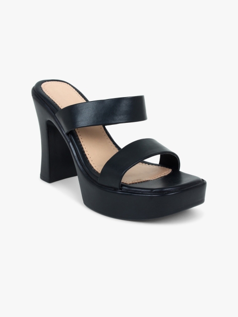 

Bloomtale Black Block Heels Sandals
