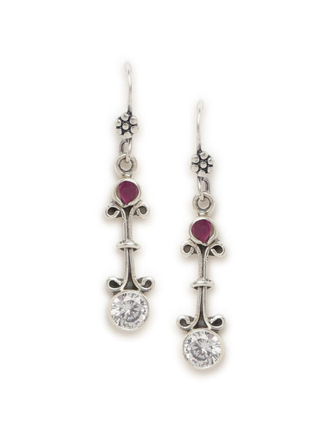 

Fabindia Silver-Toned & Pink Contemporary Drop Earrings