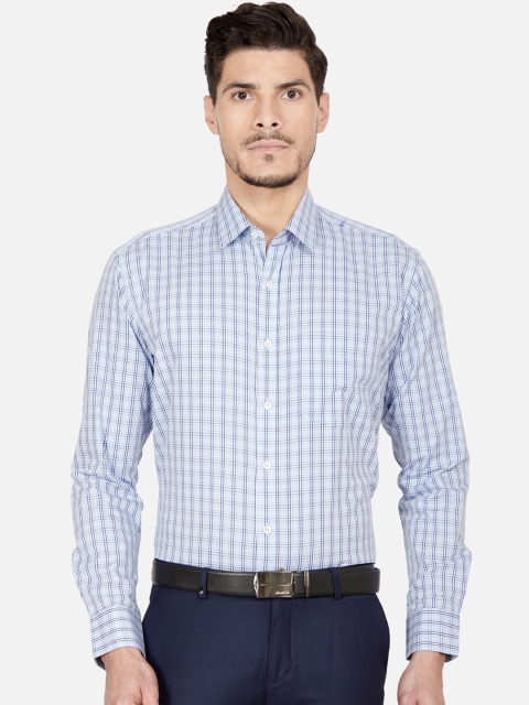 

Oxemberg Men Blue Slim Fit Checked Casual Shirt