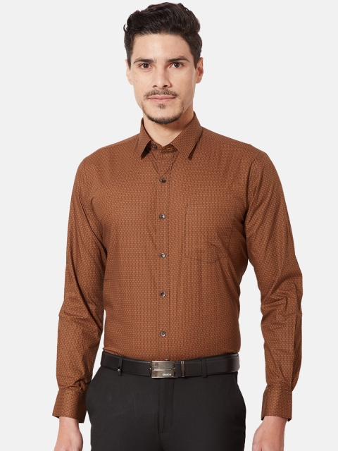 

Oxemberg Men Rust Slim Fit Printed Casual Shirt