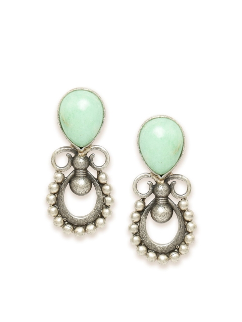 

Fabindia Silver-Toned Teardrop Shaped Studs Earrings