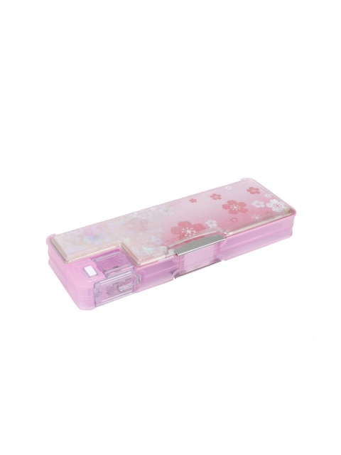

QIPS Pink & White Floral Printed Pencil Box