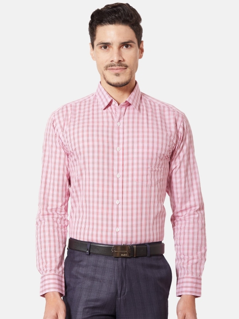 

Oxemberg Men Pink Slim Fit Checked Casual Shirt