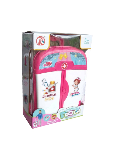 

Wembley Toys Kids White & Pink 19 Pieces Playset Doctor Medical Meal Trolley Kit Toy Set
