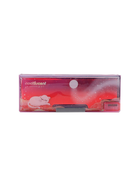 

QIPS Girls Pink & White Printed Magnetic Pencil Box