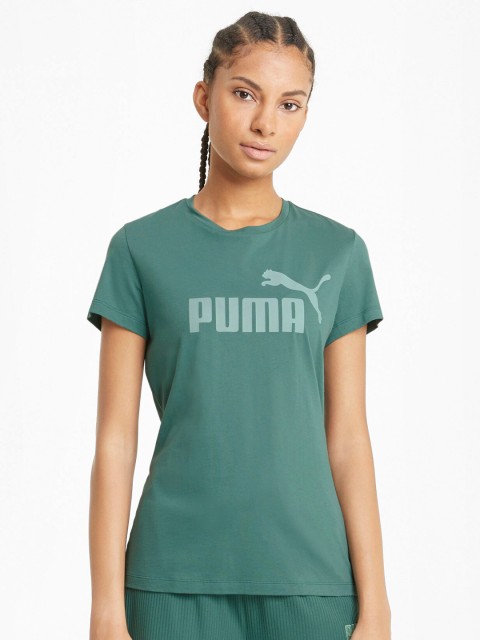 

Puma Women Blue Brand Logo Printed T-shirt
