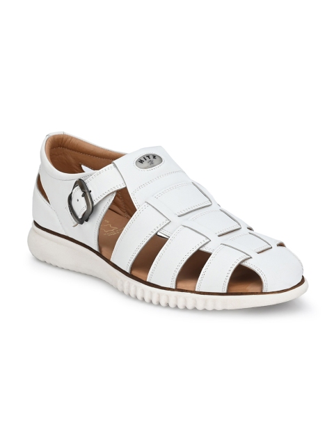 

Hitz Men White Leather Fisherman Sandals