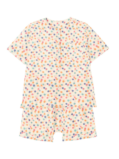 

THE BABY ATELIER Unisex Kids Cream-Coloured & Pink Printed Night suit