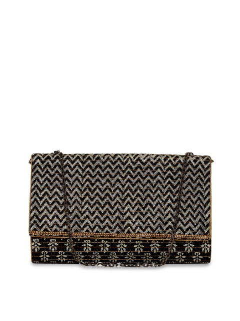 

Fabindia Women Black Geometric Print Swagger Sling Bag with Tasselled