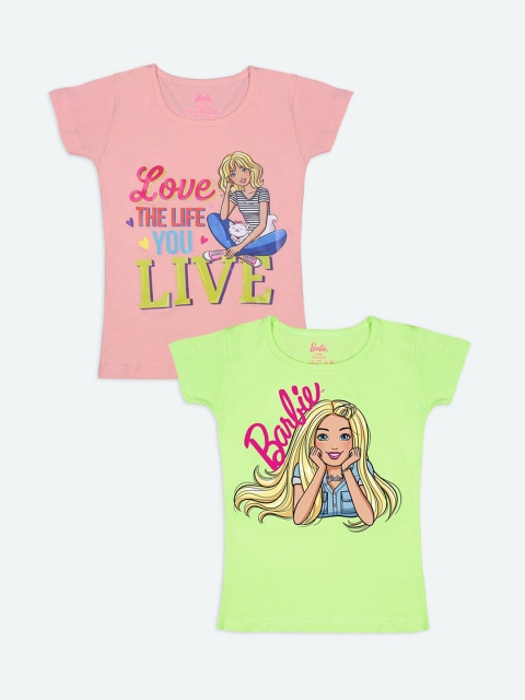 

Barbie Girls Multicoloured Typography 2 Printed Applique T-shirt, Multi
