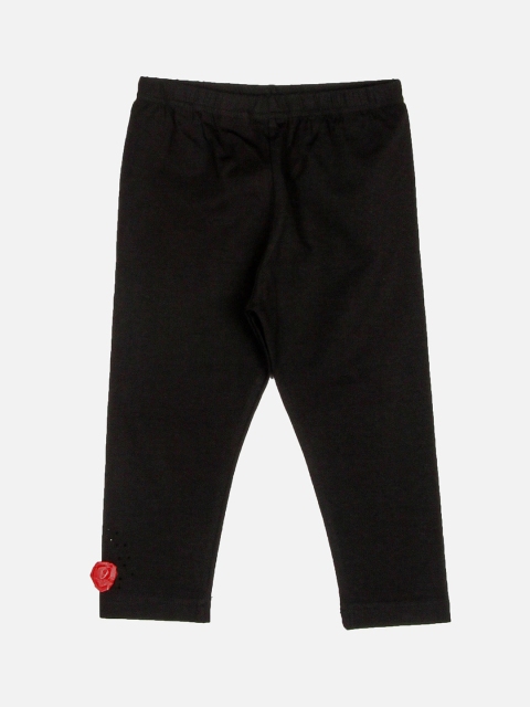 

Peppermint Girls Black Solid Ankle-Length Leggings