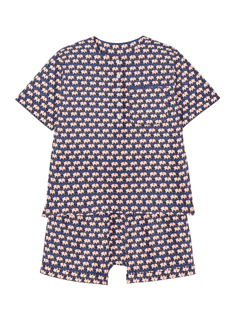 

THE BABY ATELIER Unisex Kids Blue & Pink Organic Cotton Printed Night suit