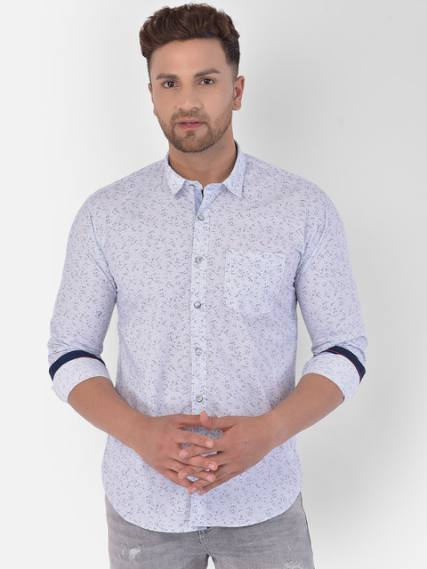 

COBB Men Blue Slim Fit Floral Printed Casual Shirt