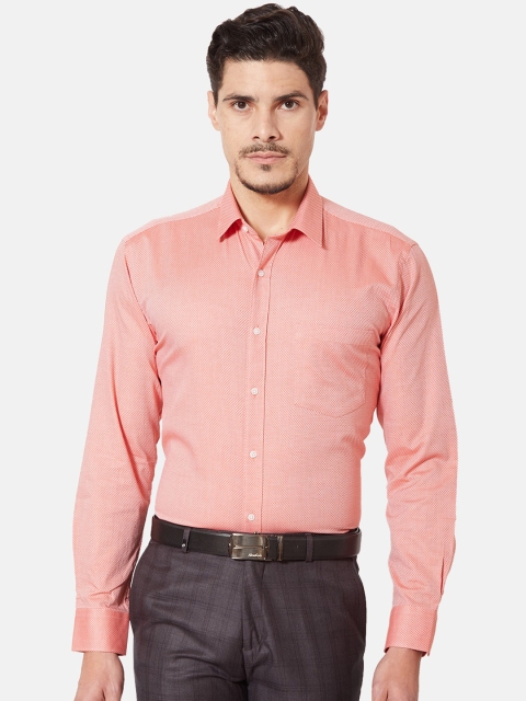

Oxemberg Men Orange Slim Fit Printed Formal Shirt
