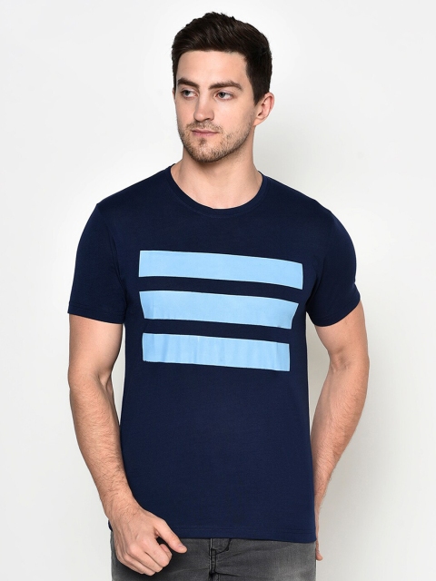 

ELEGANCE Men Navy Blue Printed T-shirt