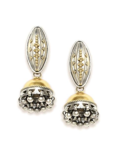 

Fabindia Gold-Toned & Silver-Toned Contemporary Jhumkas Earrings