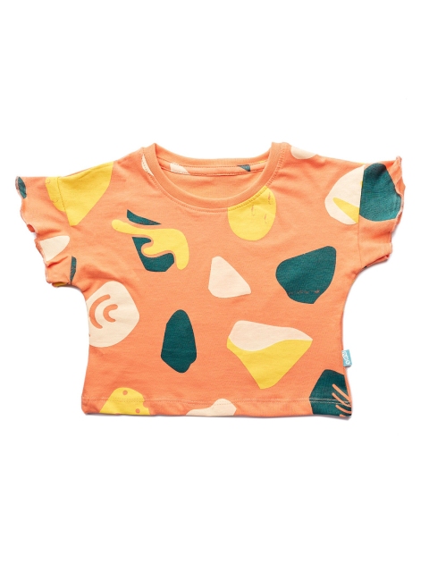 

You Got Plan B Girls Orange Printed T-shirt