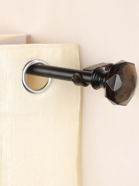 

The Decor Mart Black Extendable Curtain Rod with Tesla Glass Finial