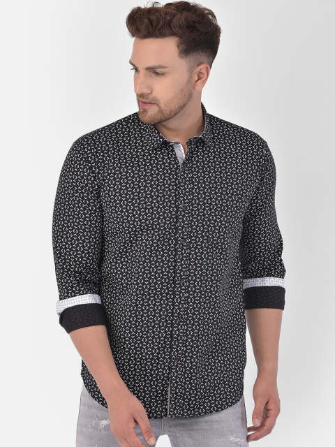 

COBB Men Black Slim Fit Printed Casual Shirt