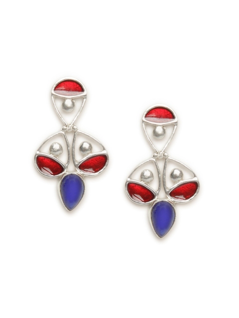 

Fabindia Silver-Toned Contemporary Drop Earrings