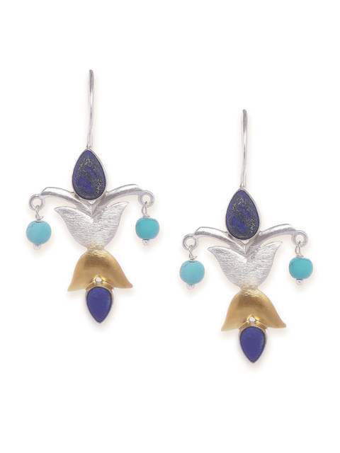 

Fabindia Silver-Toned Contemporary Drop Earrings