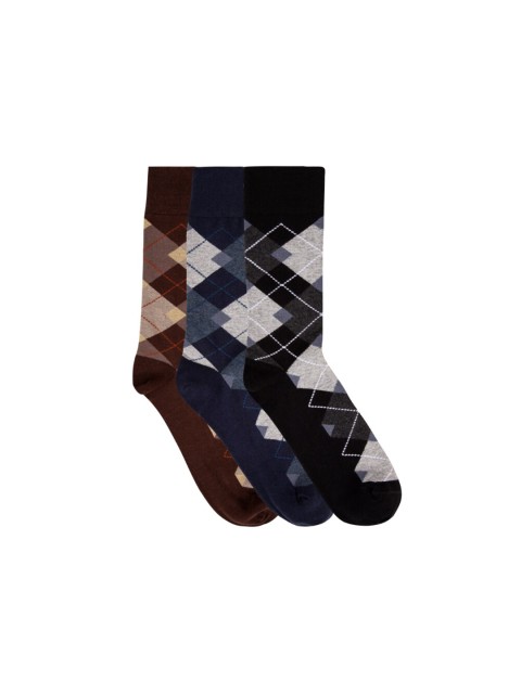 

N2S NEXT2SKIN Men Pack Of 3 Assorted Cotton Calf-Length Socks, Multi