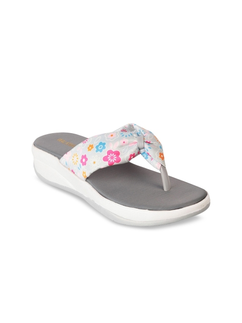 

WALKWAY Grey Printed Wedge Open-Toe Sandals
