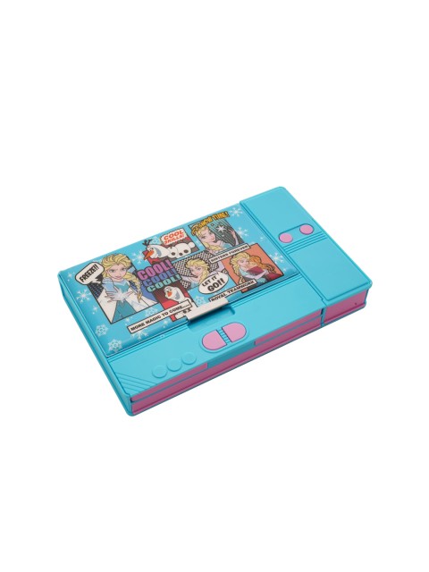 

Disney Girls Blue & Pink Frozen Printed Magnetic Pencil Box