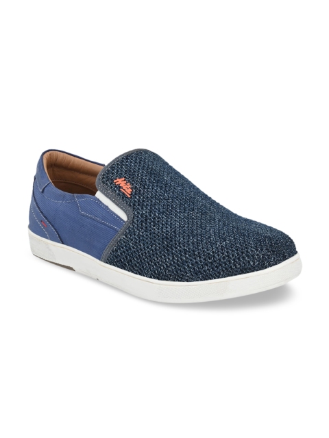 

Hitz Men Blue Woven Design Slip-On Sneakers